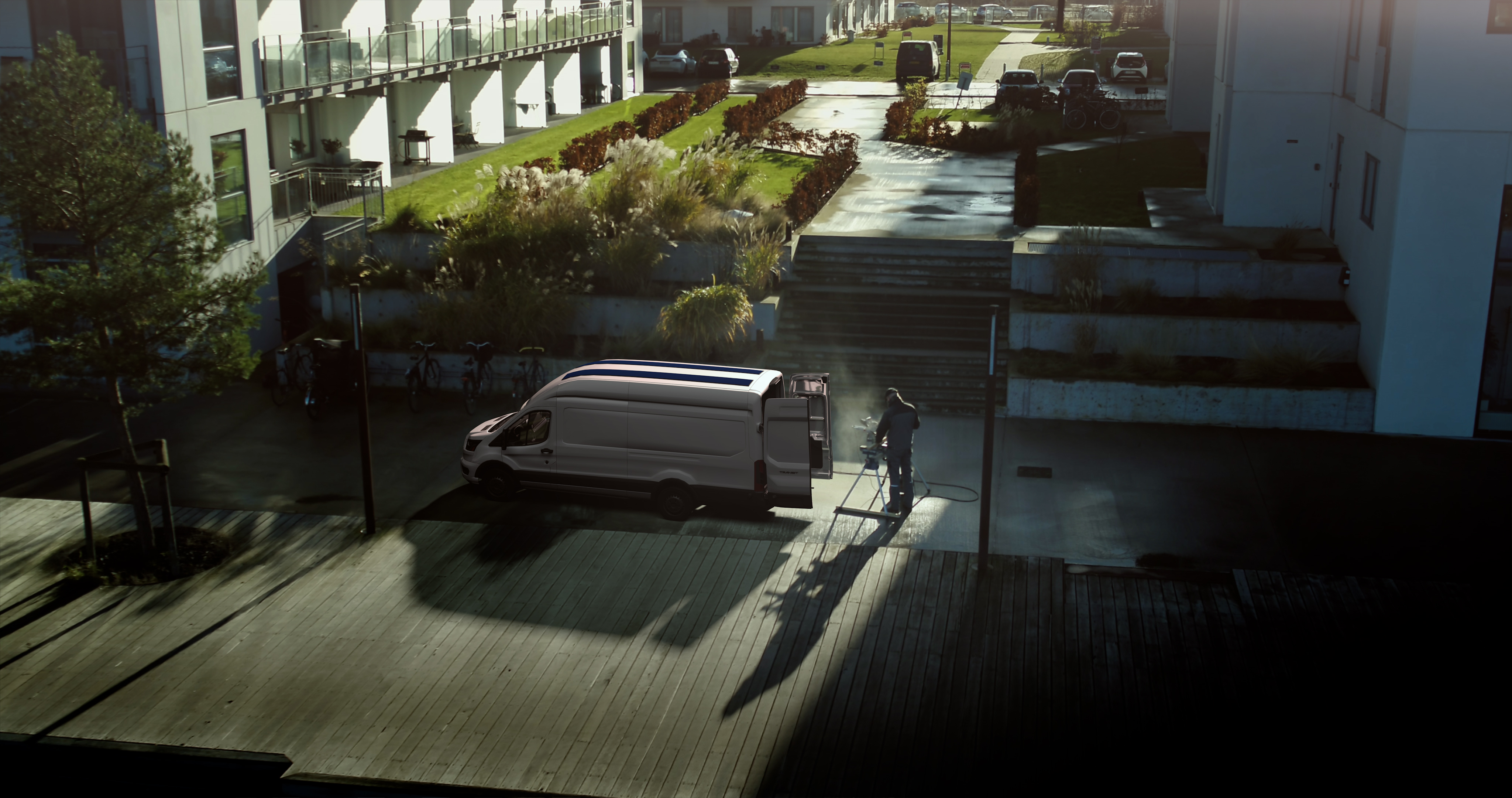 Solar panels on the vehicle roof charging battery system